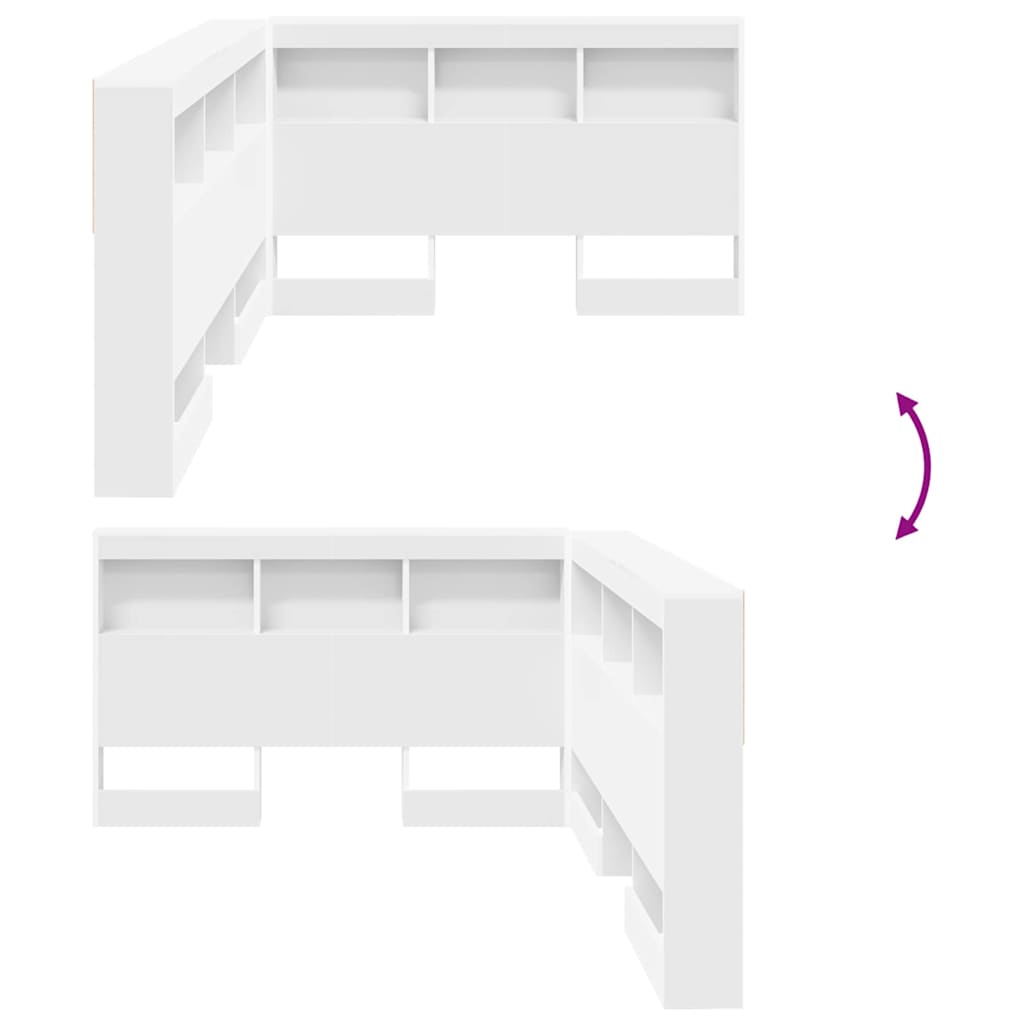 Storage Headboard with Shelf White 120 cm Engineered wood